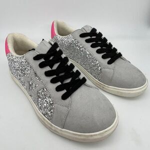 Torrid Gray, Silver & Pink Sequin Sneakers - Size 8W